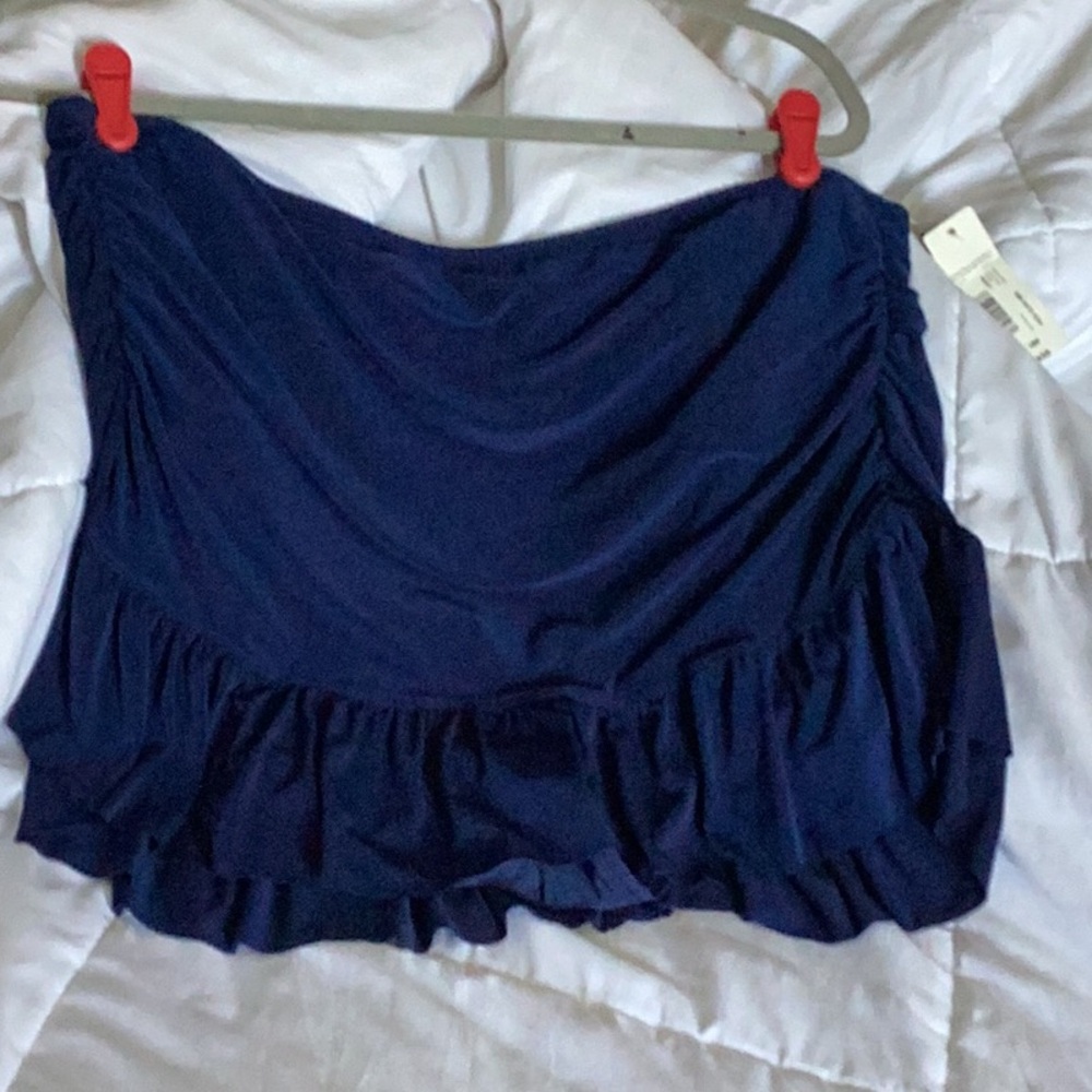 Blue Ruffled Swim Skirt - Picture 2 of 11